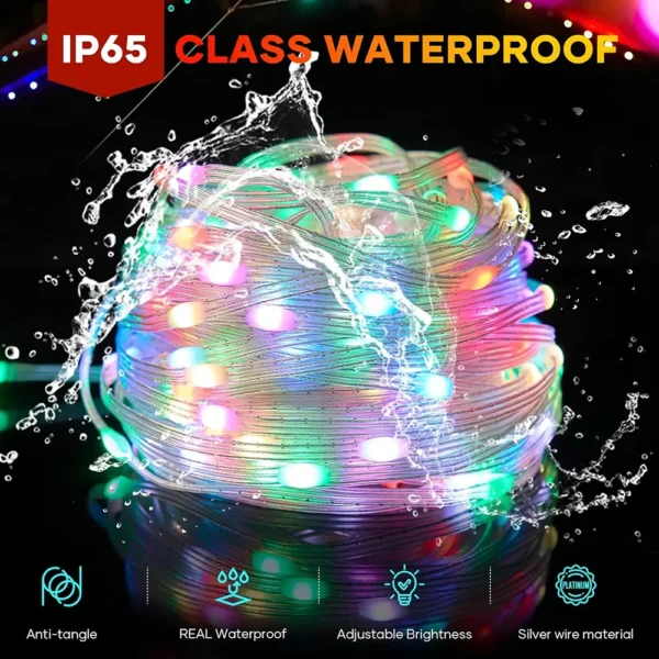 Intelligent Christmas Tree Sprite String Light 40M RGB IC Bluetooth DIY LED Waterproof String Light USB Christmas Light - Image 4