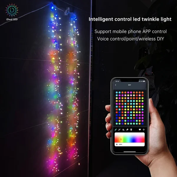 Smart LED RGB Ceiling Chandelier Waterproof Home Decoration String Lights DIY Picture Display Music Rhythm Bluetooth APP Control - Image 6