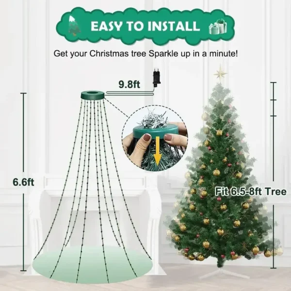 DIY Smart Christmas Tree Lights 2M 160Leds RGB LED String Light APP Remote Control Music Rhythm Xmas Holiday Decoration Garland - Image 5