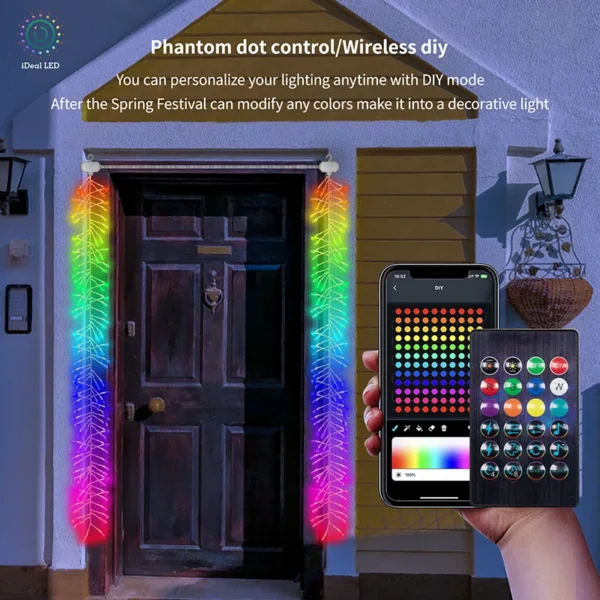 Smart LED RGB Ceiling Chandelier Waterproof Home Decoration String Lights DIY Picture Display Music Rhythm Bluetooth APP Control - Image 4