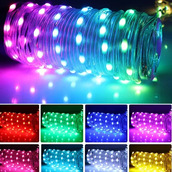 Intelligent Christmas Tree Sprite String Light 40M RGB IC Bluetooth DIY LED Waterproof String Light USB Christmas Light - Image 2