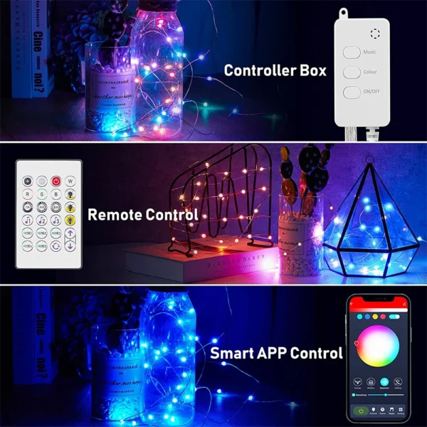 10m 5m RGB Fairy Ball Light String Smart APP Control Christmas Garlend Lights for Wedding Birthday Holiday Home Party Room Decor - Image 2