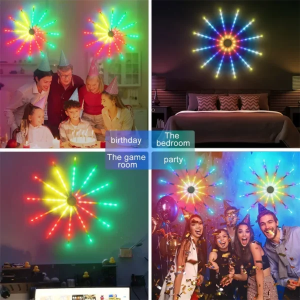 Smart APP LED Firework Light App Controlled Dreamcolor LED Starburst Light Outdoor Hanging Fairy Fireworks Light Garland - Image 4