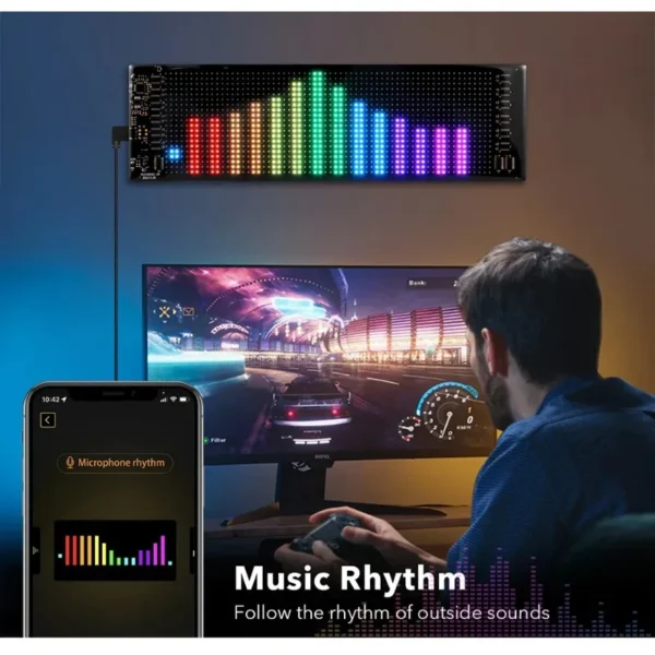 LED Matrix Panel Screen DIY 5V USB Remote Control+App Flexible Car Scrolling Display Halloween Christmas Room Home Decoration - Image 4