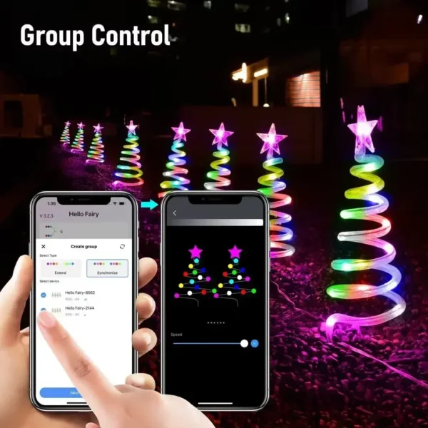 LED Spiral Tree Light Christmas Cone Tree Lights with Topper Star for Indoor Outside Holiday Xmas Light Patio Garden Yard Decor - Image 2