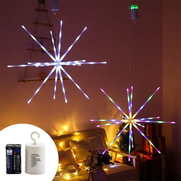 LED Dandelion Lamp With Remote Control, Firework Light, Explosion Star, Fairy Light, Christmas Decoration, New Year Decor