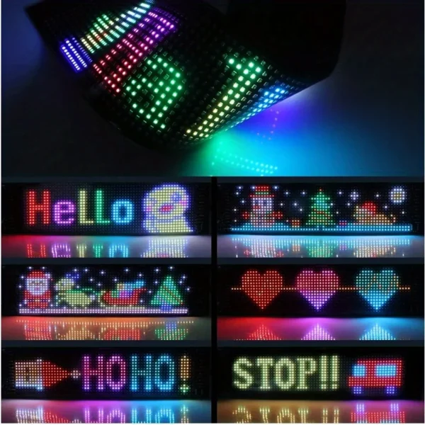 LED Matrix Panel Screen DIY 5V USB Remote Control+App Flexible Car Scrolling Display Halloween Christmas Room Home Decoration - Image 3