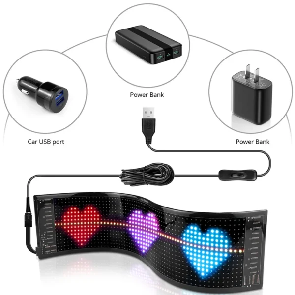 App Control Led Matrix Panel Programmable Scrolling Message Led Shop Signs Text Graffiti Display DIY Car Bar Store Advertising - Image 4