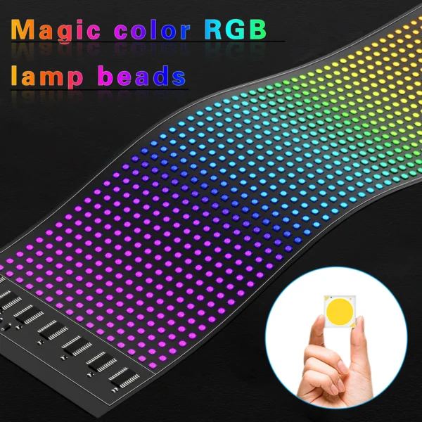 Night Light USB Programmable LED Pixel Matrix Soft Screen RGBIC Bluetooth APP Controls Car Advertising Text Animation - Image 5