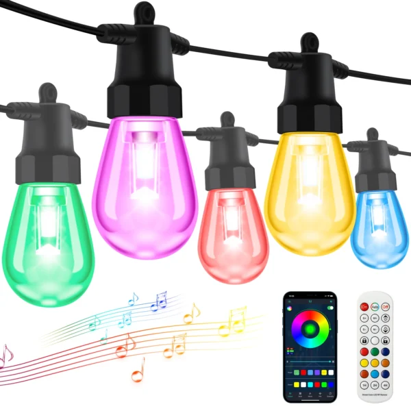 S14 led string light APP control Magic color multiple variations holiday Christmas lights outdoor party waterproof - Image 2