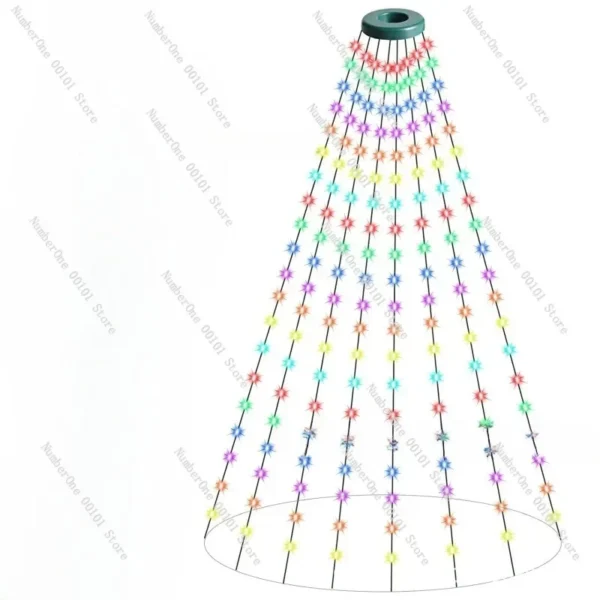 Christmas tree light LED three wire light string Bluetooth intelligent remote control outdoor decoration holiday light - Image 2