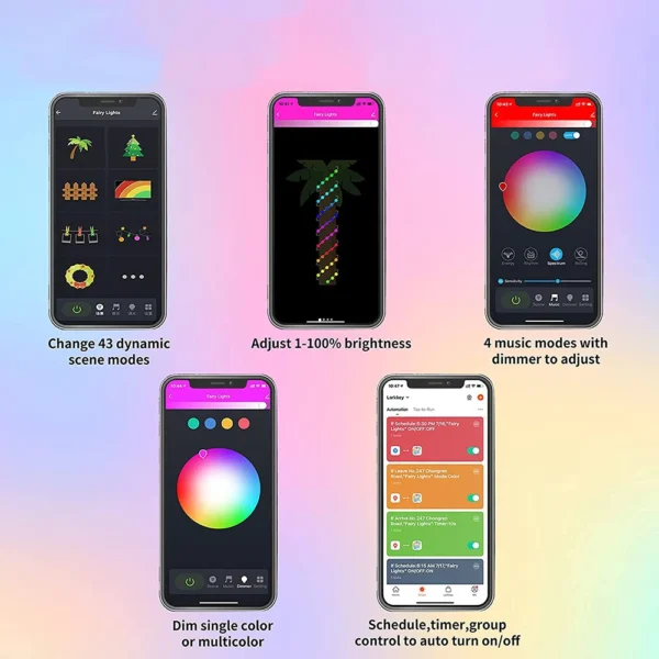 10m 5m RGB Fairy Ball Light String Smart APP Control Christmas Garlend Lights for Wedding Birthday Holiday Home Party Room Decor - Image 3
