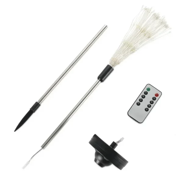 Remote Control Fireworks String. Dandelion Solar Floor Plug Pole Coral Light Christmas Decoration - Image 4