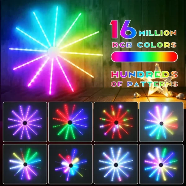 Smart APP LED Firework Light App Controlled Dreamcolor LED Starburst Light Outdoor Hanging Fairy Fireworks Light Garland - Image 3