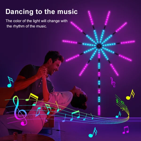 Dreamcolor Fireworks LED Strip Light USB 5V RGBIC Fairy Lamp APP Remote Control Firework Lights For Party Wedding Decoration - Image 3