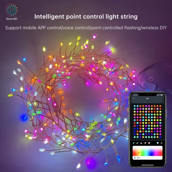 Smart LED RGB Ceiling Chandelier Waterproof Home Decoration String Lights DIY Picture Display Music Rhythm Bluetooth APP Control - Image 3