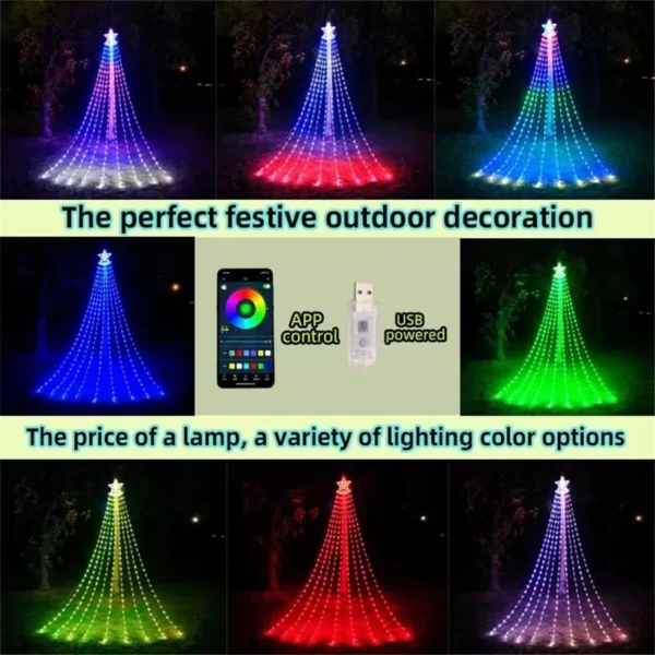 Smart App Control Christmas Waterfall Lights Outdoor - Image 5