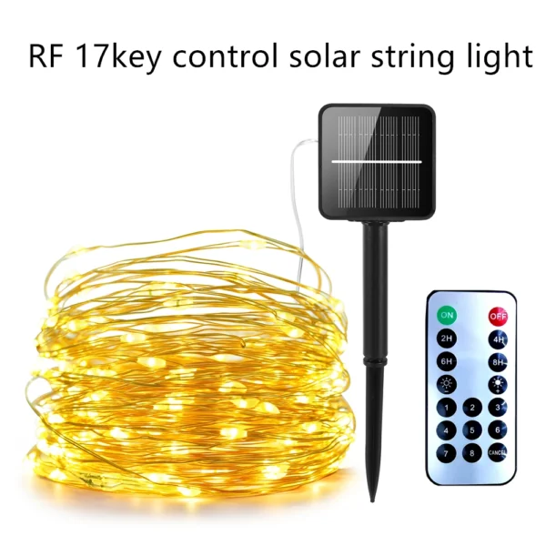 200 led solar Lights Waterproof String with RF 17Key Controller Holiday Outdoor led strip Christmas Party Wedding Decoration - Image 2