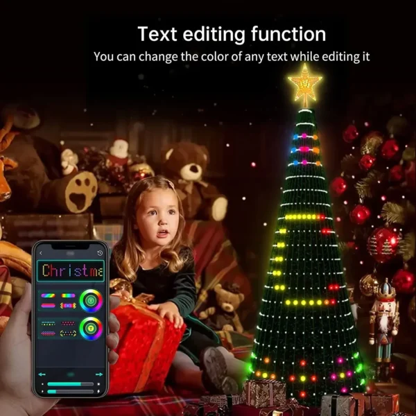 400LED Smart Christmas Tree Lights APP Control DIY Text Picture RGB String Lights with Remote Control for Christmas Bedroom - Image 2