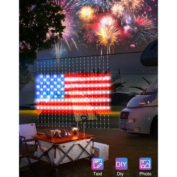USB Smart APP Animated Curtain Light String 400LED DIY Picture Display Music Sync RGB Fairy Light Christmas Holiday Party Decor - Image 6