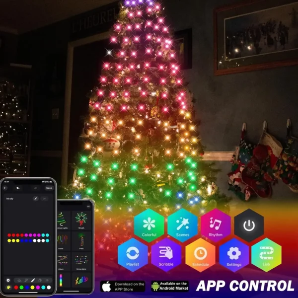 DIY LED Fairy String Lights with Smart APP & Remote Control RGBIC Christmas Tree Lights Garland for Outdoor Garden Party Wedding - Image 3