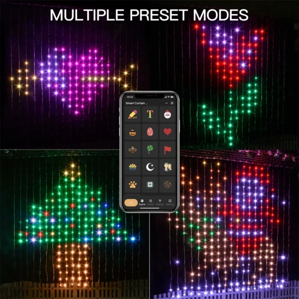 400LED 540LED Wifi APP Controlled Curtain Light Window DIY Wedding Garland String Lights For Easter Ramadan Decor Christmas 2024 - Image 3