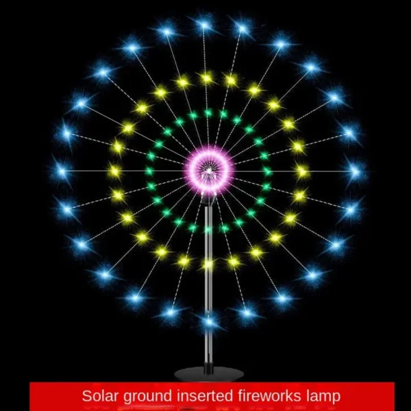 Remote Control Fireworks String. Dandelion Solar Floor Plug Pole Coral Light Christmas Decoration - Image 2