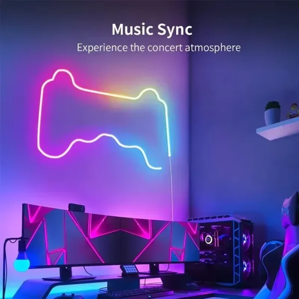 DC5V USB Neon LED Strip Light 1M 2M 3M RGBIC WS2812 Waterproof Neon Sign Tape Bluetooth Control For Room Wall Decor Fairy Light - Image 5