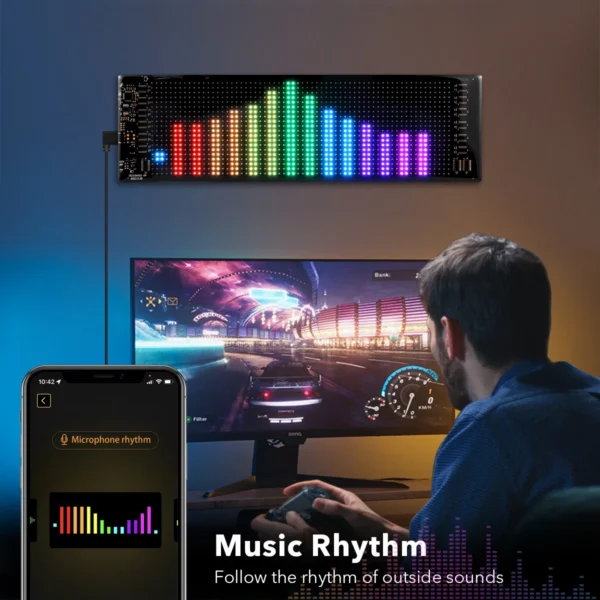 Bluetooth App Control Scrolling Advertising LED Sign USB 5V Logo Light Custom Text Pattern Animation Programmable Display Car - Image 3