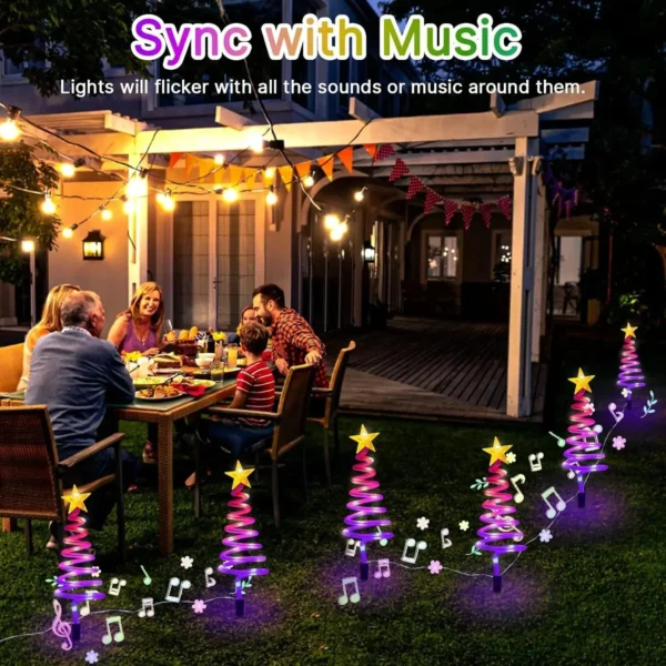 LED Spiral Tree Light Christmas Cone Tree Lights with Topper Star for Indoor Outside Holiday Xmas Light Patio Garden Yard Decor - Image 4