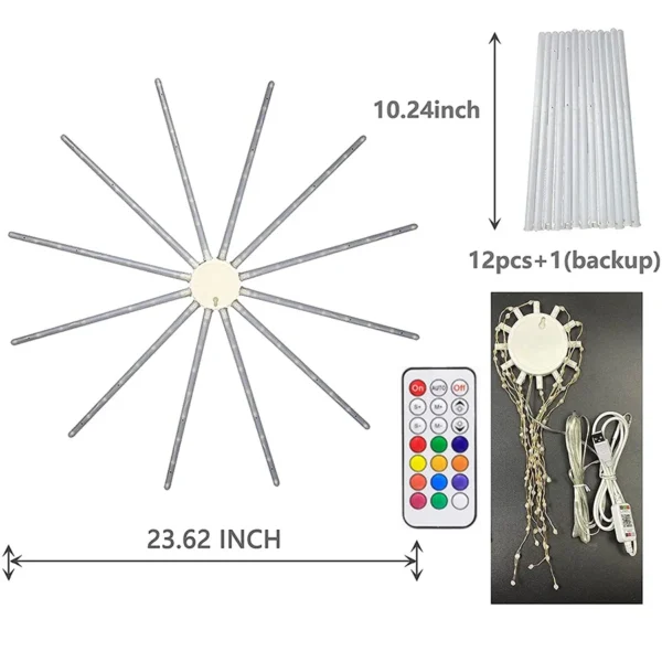 Smart APP LED Firework Light App Controlled Dreamcolor LED Starburst Light Outdoor Hanging Fairy Fireworks Light Garland - Image 6