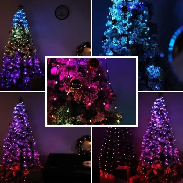 DIY Smart Christmas Tree Lights 2M 160Leds RGB LED String Light APP Remote Control Music Rhythm Xmas Holiday Decoration Garland - Image 6