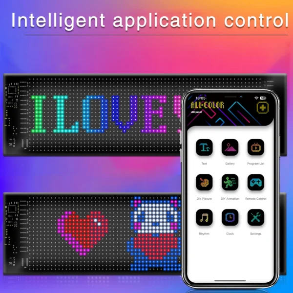 LED Display Full Color Bluetooth Connection Mobile APP Electronic Advertising Screen Flexible USB Car Screen - Image 4