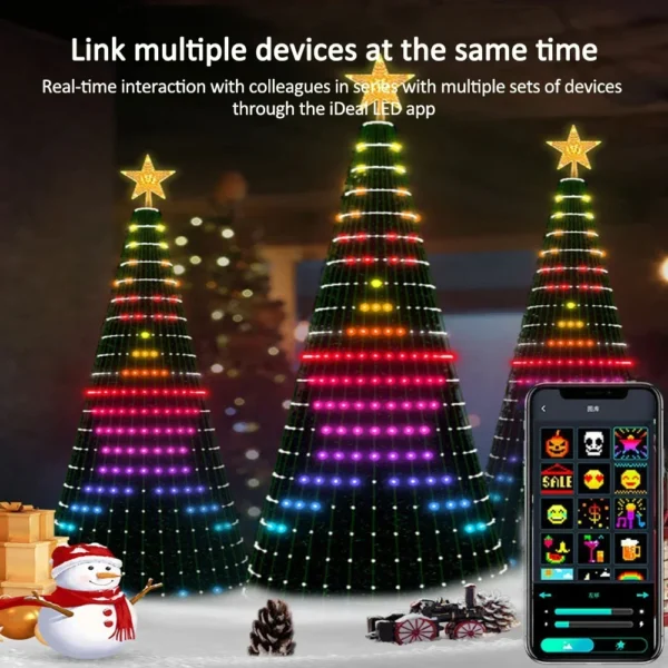 400LEDs RGBIC Christmas Tree Lights APP & Remote Control DIY Graffiti Text Fairy Light Xmas Tree Waterfall Festoon Garland Lamp - Image 3