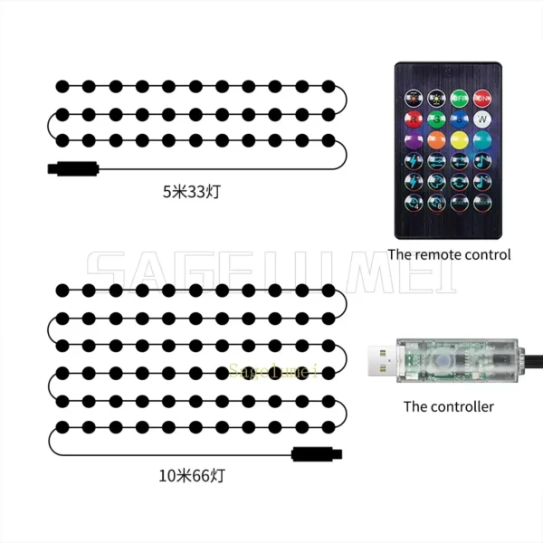Waterproof Smart Music APP LED Round Ball String Light DC5V Ws2812B Fairy Light Christmas Party Birthday Decoration Ball Lights - Image 4