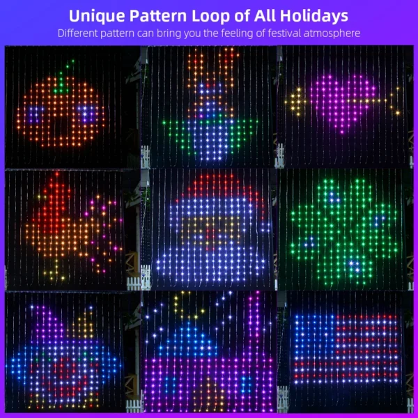 400LED 540LED Wifi APP Controlled Curtain Light Window DIY Wedding Garland String Lights For Easter Ramadan Decor Christmas 2024 - Image 2