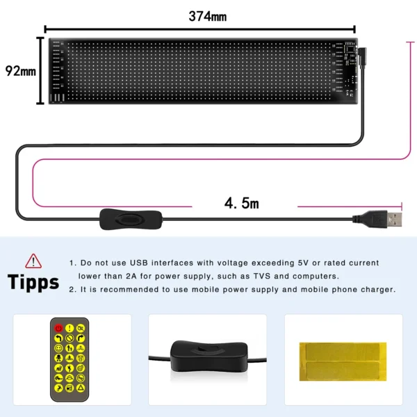 Night Light USB Programmable LED Pixel Matrix Soft Screen RGBIC Bluetooth APP Controls Car Advertising Text Animation - Image 6