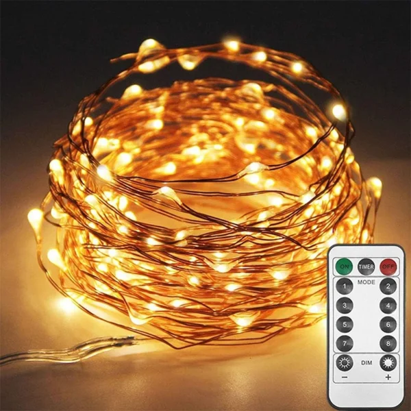 656ft 2000LED Copper Wire Fairy String Lights 8 Modes Plug In Remote Control for Wedding Party Home Christmas Decoration