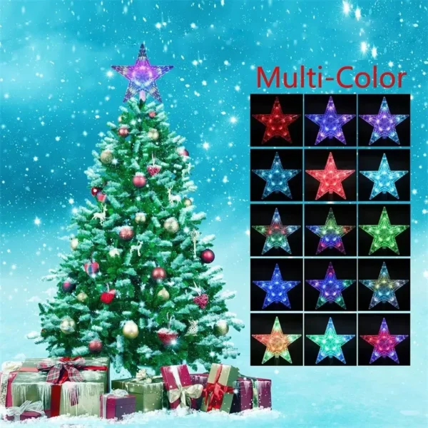 Christmas Tree Topper Star Light Decor 16 Color Changing Remote Controller Multicolor LED Christmas Star USB Powered Xmas Gift - Image 4