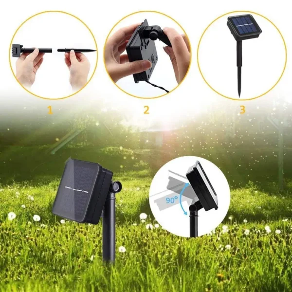200 led solar Lights Waterproof String with RF 17Key Controller Holiday Outdoor led strip Christmas Party Wedding Decoration - Image 5