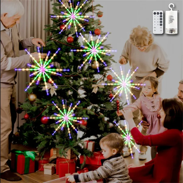 LED Dandelion Lamp With Remote Control, Firework Light, Explosion Star, Fairy Light, Christmas Decoration, New Year Decor - Image 3