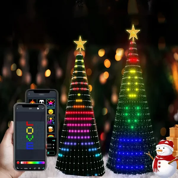 400LED Smart Christmas Tree Lights APP Control DIY Text Picture RGB String Lights with Remote Control for Christmas Bedroom - Image 3