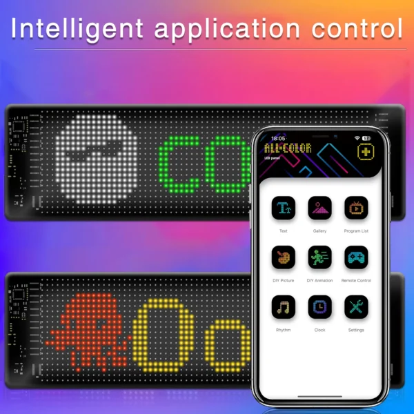 LED Display Full Color Bluetooth Connection Mobile APP Electronic Advertising Screen Flexible USB Car Screen - Image 6