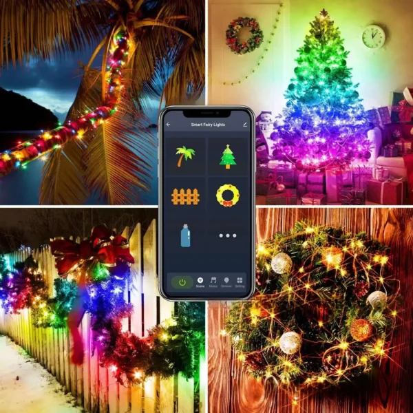 DIY LED RGB Fairy Lamp 5V USB Night Light Strings Smart Bluetooth APP for BedRoom Christmas Tree Garland Party Courtyard Decor - Image 2