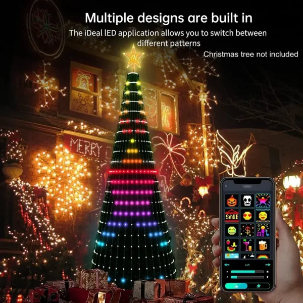 400LED Smart Christmas Tree Lights APP Control DIY Text Picture RGB String Lights with Remote Control for Christmas Bedroom - Image 6