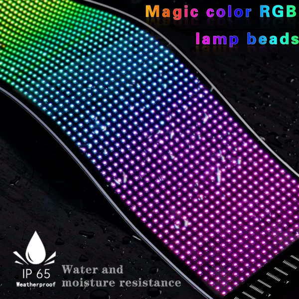 LED Display Full Color Bluetooth Connection Mobile APP Electronic Advertising Screen Flexible USB Car Screen - Image 3