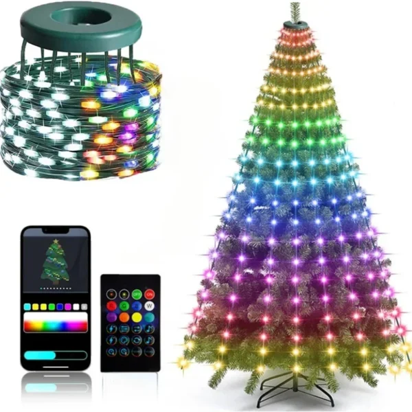 2.1M Christmas Tree LED String Lights App Control Garland LED Star String Waterfall DIY Xmas Tree Lights Festival Decoration - Image 6