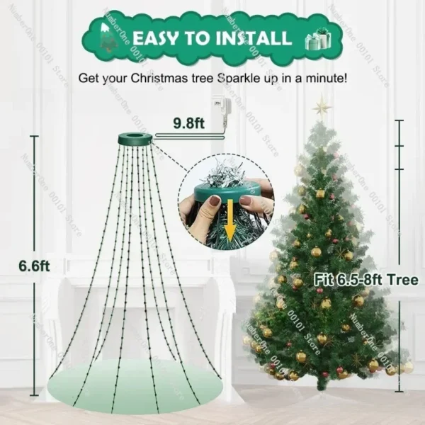 Christmas tree light LED three wire light string Bluetooth intelligent remote control outdoor decoration holiday light