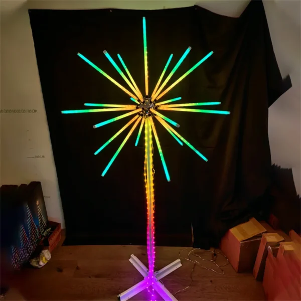 H4.5M Large Smart Lighted Christmas Tree Fairy Light App Controlled Starburst Firework Light Outdoor Garden Fireworks Floor Lamp - Image 2