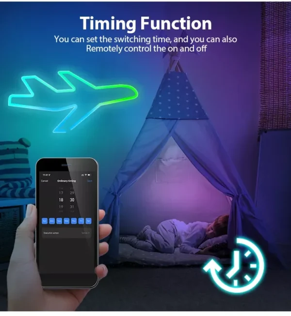 Good Price IP67 16.4ft 5m RGB IC Christmas Home Decor DIY Tuya App Remote Voice Control Flex Bendable LED Neon Rope Strip Lights - Image 2
